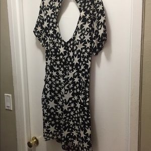 Reformation star print backless dress